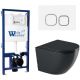 Комплект унитаза с инсталляцией WeltWasser Bamberg 525 +Merzbach 043 GL-BL +Bamberg WT 10000012886 черный глянцевый