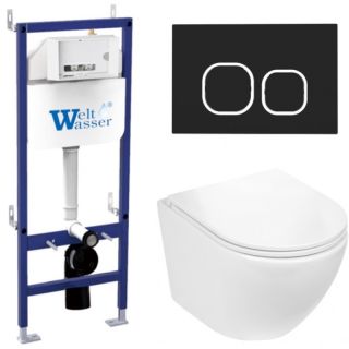 Комплект унитаза с инсталляцией WeltWasser Bamberg 460 +Merzbach 043 GL-WT +Bamberg BL 10000012891 белый глянцевый
