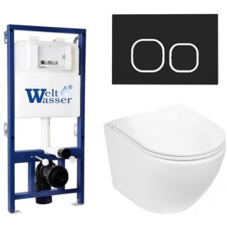Комплект унитаза с инсталляцией WeltWasser Bamberg 525 +Merzbach 043 GL-WT +Bamberg BL 10000012894 белый глянцевый