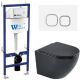 Комплект унитаза с инсталляцией WeltWasser Bamberg 460 +Merzbach 043 MT-BL +Bamberg WT 10000012903 черный матовый