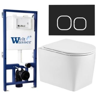 Комплект унитаза с инсталляцией WeltWasser Bamberg 525 +Nesenbach 004 GL-WT +Bamberg BL 10000012914 белый глянцевый