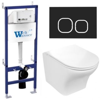 Комплект унитаза с инсталляцией WeltWasser Bamberg 460 +Odenbach 004 GL-WT +Bamberg BL 10000012921 белый глянцевый