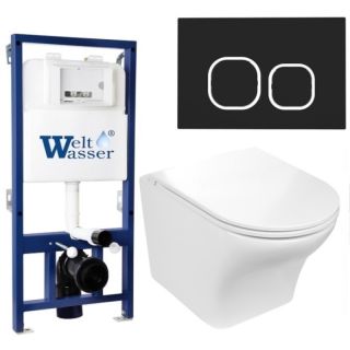 Комплект унитаза с инсталляцией WeltWasser Bamberg 525 +Odenbach 004 GL-WT +Bamberg BL 10000012924 белый глянцевый