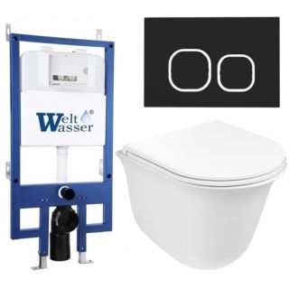 Комплект унитаза с инсталляцией WeltWasser Bamberg 545 + Telbach 004 GL-WT + Bamberg BL 10000012957 белый глянцевый