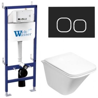 Комплект унитаза с инсталляцией WeltWasser Bamberg 460 +Rotbach 004 GL-WT +Bamberg BL 10000012961 белый глянцевый