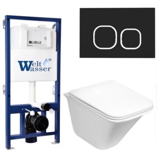 Комплект унитаза с инсталляцией WeltWasser Bamberg 525 +Rotbach 004 GL-WT +Bamberg BL 10000012964 белый глянцевый