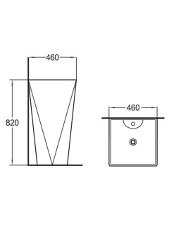 Раковина Weltwasser напольная 460х460х820 мм WW LEERBACH 460 GL-WT 10000013335 белый