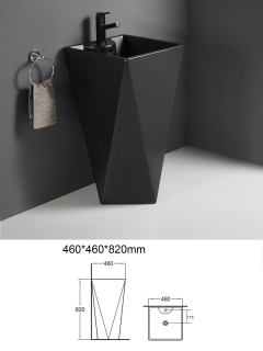 Раковина Weltwasser напольная 460х460х820 мм WW LEERBACH 460 MT-BL 10000013336 черный