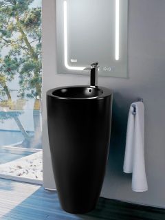 Раковина Weltwasser напольная 490х490х820 мм WW LEERBACH 4949 MT-BL 10000013337 черный