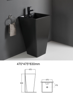 Раковина Weltwasser напольная 480х470х830 мм WW LEERBACH 4847 MT-BL 10000013339 черный