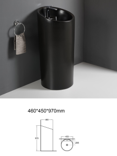 Раковина Weltwasser напольная 450х460х970 мм WW LEERBACH 4546 MT-BL 10000013341 черный