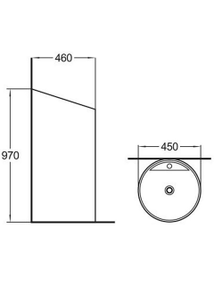 Раковина Weltwasser напольная 450х460х970 мм WW LEERBACH 4546 MT-BL 10000013341 черный
