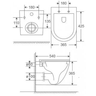 Подвесной унитаз Weltwasser WW Merzbach 043 XL MT-BL 10000013369 матовый черный