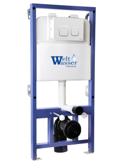 Инсталляция WeltWasser для унитаза WW BAMBERG 525 + WT 10000013445 Белая кнопка.