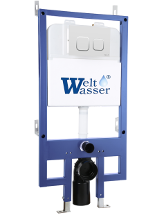 Инсталляция WeltWasser для унитаза WW BAMBERG 545 + WT 10000013448 Белая кнопка.