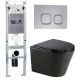 Комплект унитаза с инсталляцией WeltWasser Amberg 350 ST +Salzbach 043 GL-BL +Amberg RD-CR 10000013458 черный глянцевый