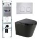 Комплект унитаза с инсталляцией WeltWasser Amberg 350 ST +Salzbach 043 GL-BL +Amberg RD-MT CR 10000013459 черный глянцевый