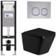Комплект унитаза с инсталляцией Weltwasser Amberg 350 + Gelbach 043 GL-BL + Amberg RD-CR 10000013545 черный глянцевый