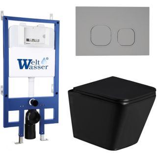 0 на сумму 0 руб.Комплект унитаза с инсталляцией Weltwasser Bamberg 545 + Gelbach 043 GL-BL + Bamberg CR 10000013558 черный глянцевый