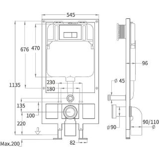 Комплект унитаза с инсталляцией Weltwasser Bamberg 545 + Gelbach 043 GL-BL + Bamberg WT 10000013556 черный глянцевый