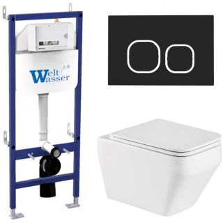 Комплект унитаза с инсталляцией WeltWasser Bamberg 460 +Hofbach 041 GL-WT +Bamberg BL 10000013582 белый глянцевый
