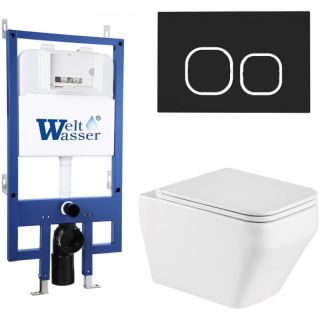 Комплект унитаза с инсталляцией WeltWasser Bamberg 545 +Hofbach 041 GL-WT +Bamberg BL 10000013588 белый глянцевый