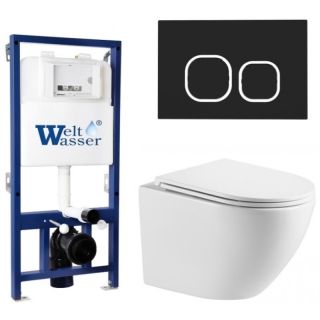 Комплект унитаза с инсталляцией WeltWasser Bamberg 525 +Merzbach 043 MT-WT +Bamberg BL 10000013621 белый матовый