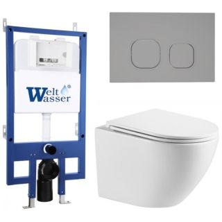 Комплект унитаза с инсталляцией WeltWasser Bamberg 545 +Merzbach 043 MT-WT +Bamberg CR 10000013625 белый матовый