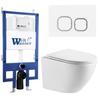 Комплект унитаза с инсталляцией WeltWasser Bamberg 545 +Merzbach 043 MT-WT +Bamberg WT 10000013626 белый матовый