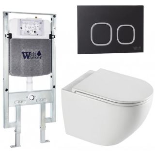 Комплект унитаза с инсталляцией WeltWasser Amberg 497 ST +Merzbach 043 XL GL-WT +Amberg RD-BL 10000013771 белый глянцевый