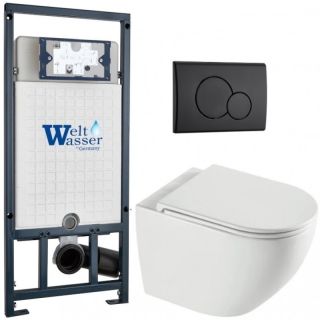 Комплект унитаза с инсталляцией WeltWasser Marberg 507 +Merzbach 043 XL GL-WT +MAR 507 RD MT-BL 10000013806 белый глянцевый