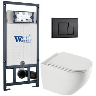 Комплект унитаза с инсталляцией WeltWasser Marberg 507 +Merzbach 043 XL GL-WT +MAR 507 SE MT-BL 10000013809 белый глянцевый