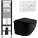 Комплект унитаза с инсталляцией WeltWasser Amberg 350 +Merzbach 043 XL MT-BL +Amberg RD-WT 10000014100 черный матовый