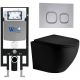 Комплект унитаза с инсталляцией WeltWasser Amberg 497 +Merzbach 043 XL MT-BL +Amberg RD-CR 10000014108 черный матовый