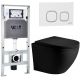 Комплект унитаза с инсталляцией WeltWasser Amberg 506 ST +Merzbach 043 XL MT-BL +Amberg RD-WT 10000014125 черный матовый