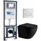 Комплект унитаза с инсталляцией WeltWasser Marberg 410 +Merzbach 043 XL MT-BL +MAR 410 SE GL-WT 10000014144 черный матовый