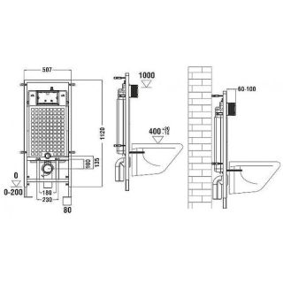 Комплект унитаза с инсталляцией WeltWasser Marberg 507 +Merzbach 043 XL MT-BL +MAR 507 SE MT-BL 10000014152 черный матовый