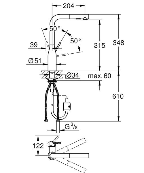 Смеситель для кухни Grohe Essence  30270AL0 графит