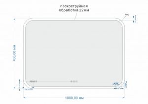 Зеркало Cersanit DESIGN PRO KN-LU-LED070*100-p-Os 100 см bluetooth часы с подсветкой с антизапотевателем
