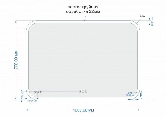 Зеркало Cersanit DESIGN PRO KN-LU-LED070*100-p-Os 100 см bluetooth часы с подсветкой с антизапотевателем