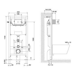 Комплект 3в1 100122432 инсталляция Lemark Peneda Expert с кнопкой смыва Bit чёрный матовый унитаз подвесной безободковый Glazer торнадо белый глянец