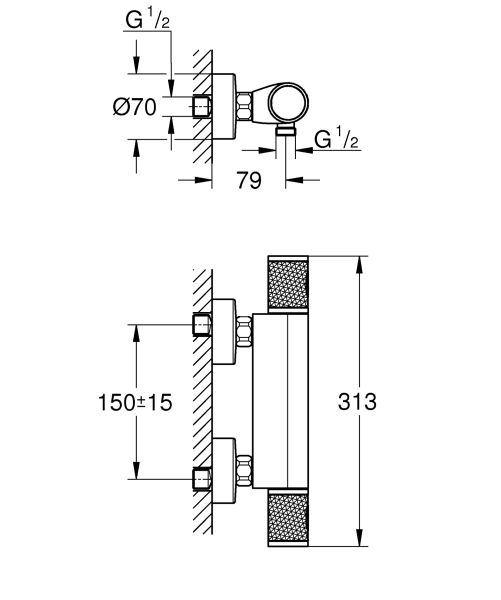 Смеситель для душа Grohe Grohtherm 34827000 хром