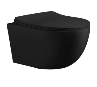 Подвесной унитаз Cerutti ORLTER Aria MBF CT10017 безободковый чёрный матовый Подвесной унитаз Cerutti ORLTER Aria MBF CT10017 безободковый чёрный матовый