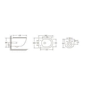 Подвесной унитаз Cerutti ORLTER Aria MBF CT10017 безободковый чёрный матовый