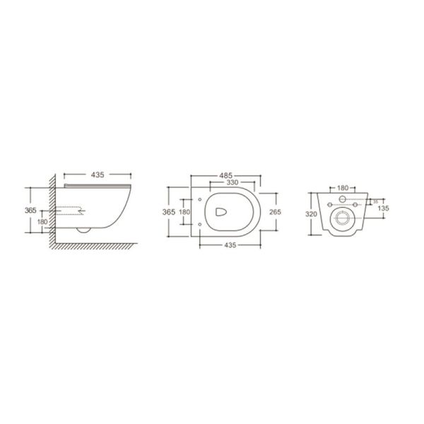 Подвесной унитаз Cerutti ORLTER Aria MBF CT10017 безободковый чёрный матовый