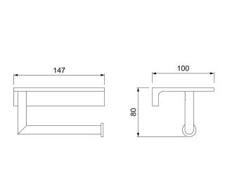 Держатель для туалетной бумаги Timo Selene с полкой для телефона чёрный 13043/03