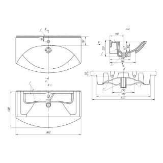 Раковина Dreja Laguna 191676 85 см