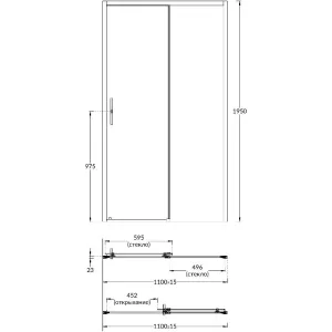 Душевая дверь Kerama Marazzi Vetro VE.110.SD.CR 110 см стекло прозрачное профиль хром