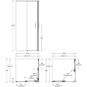Душевой уголок Kerama Marazzi Vetro VE.90.SSD.CR 90x90 см стекло прозрачное профиль хром