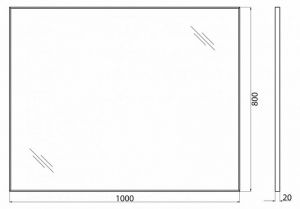 Зеркало BelBagno в алюминиевой раме хром SPC-AL-1000-800